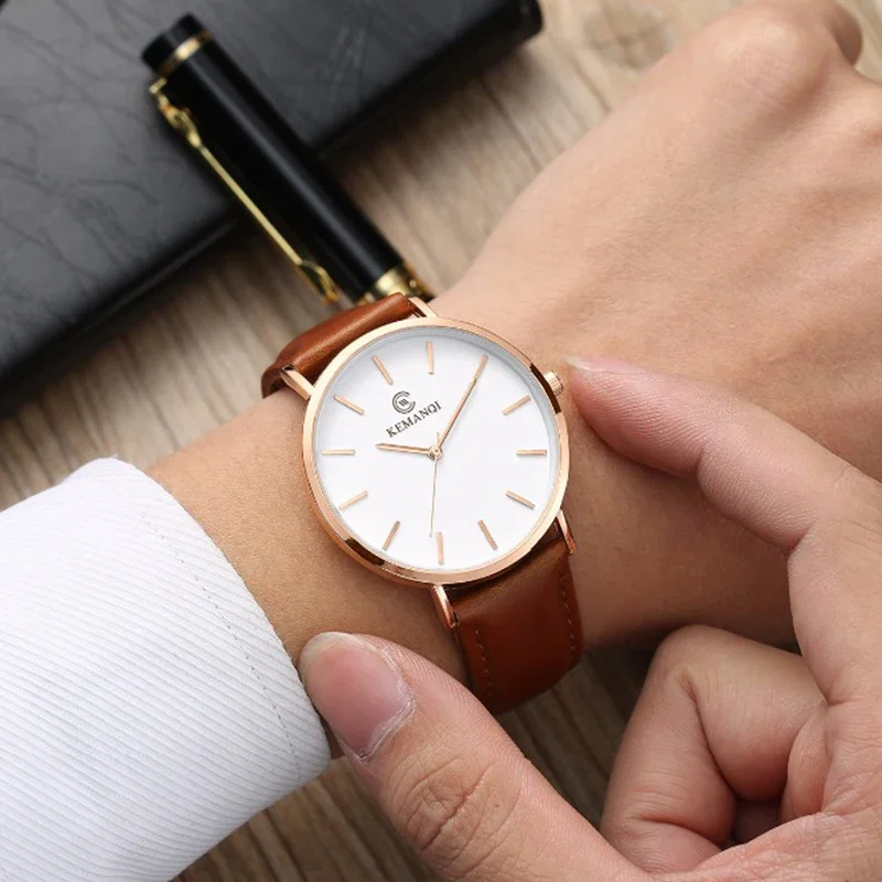 Modny, ultracienki męski zegar – Leather Watch Band Men recenzja i cena