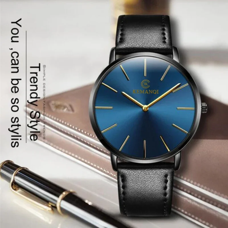 Modny, ultracienki męski zegar – Leather Watch Band Men recenzja i cena