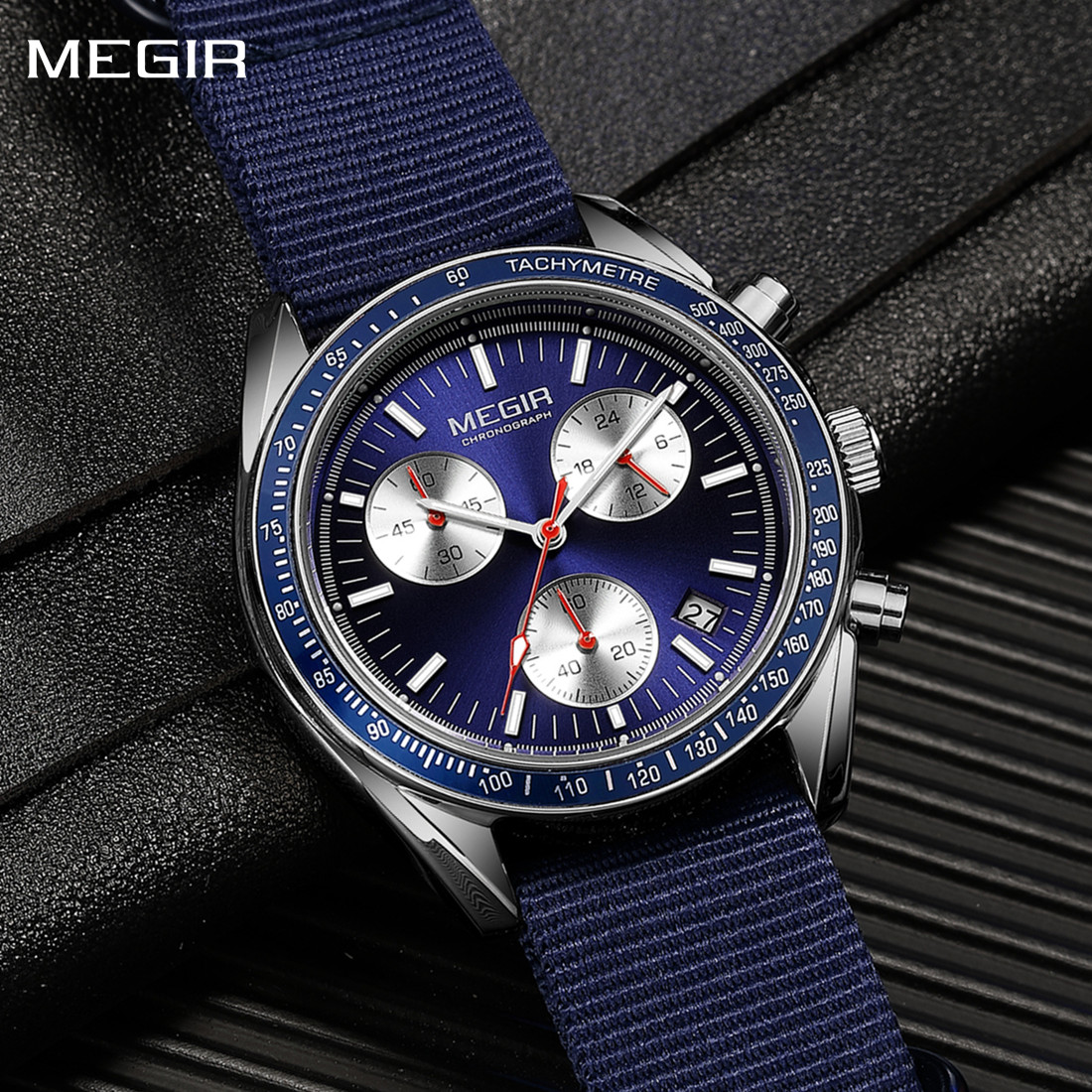 Zegarki męskie MEGIR Chronogra – Canvas Strap Watch recenzja i cena
